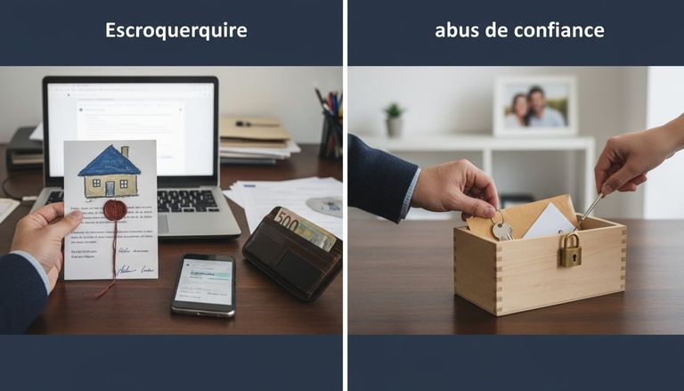 Escroquerie en droit pénal : définition, éléments : Escroquerie vs abus de confiance : la différence essentielle en droit pénal