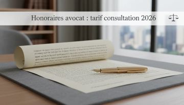 Honoraires avocat : tarif consultation 2026