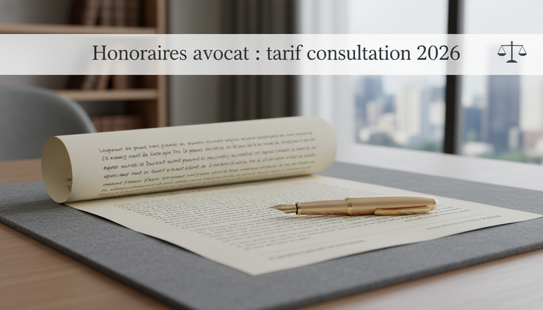 Honoraires avocat : tarif consultation 2026